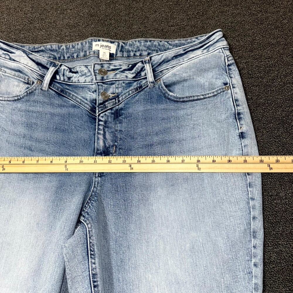 M Jeans By Maurices Kick Boot Ankle Jeans Women 18W Blue Denim High Rise Raw Hem - Picture 8 of 8